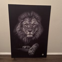 Lion Canvas Wall Art With Led Lights