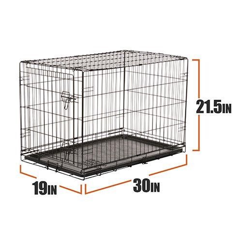 Vibrant Life Single-Door Folding Dog Crate with Divider, Small, 30"L