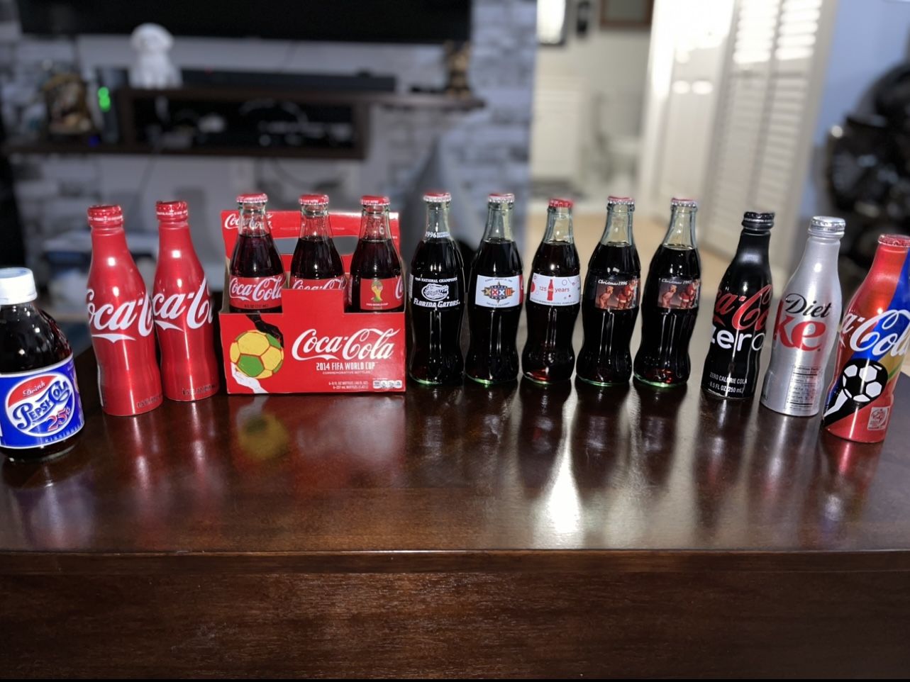 Coca-Cola Bottle Collection & One Pepsi Cola Small Bottle 