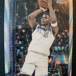 Anthony Edward’s 2025 Topps Chrome Basketball #151 RAY WAVE REFRACTOR! TIMBERWOLVES! 