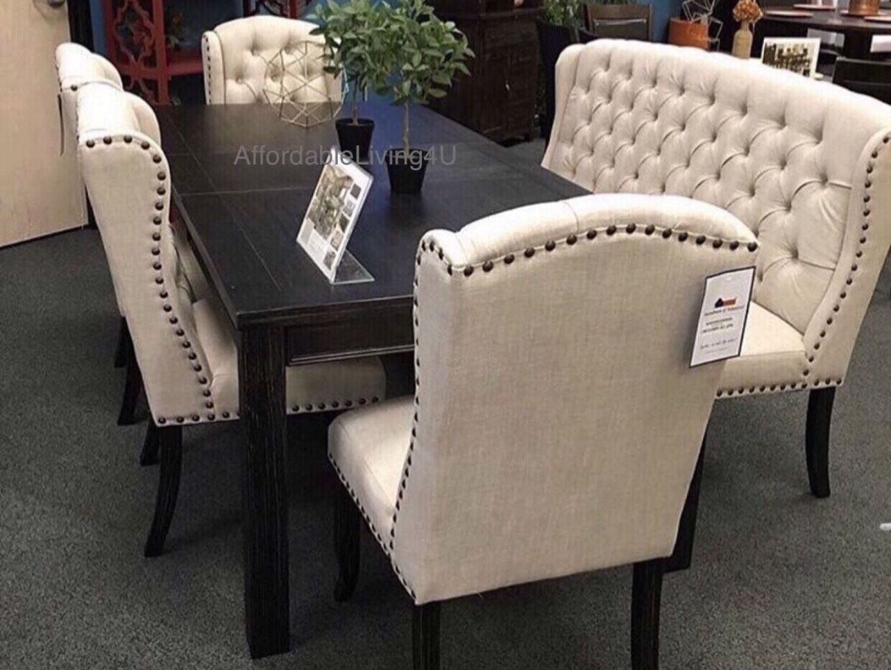 6 Pc Wingback Dining Table Set Brand New In Box