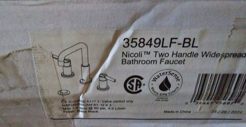 Delta Nicoli 8 in. Widespread 2-Handle Bathroom Faucet in Matte Black