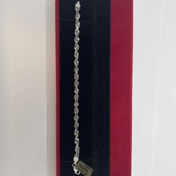 14K W/GOLD ROPE BRACELET. NEW. 