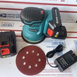 24v cordless orbital sander w/2 batteries 