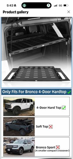 Bronco Cargo shelf