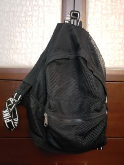 Pink victoria secret black backpack