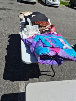Free free. Sheet. pillowcases and one girl's comforter,
