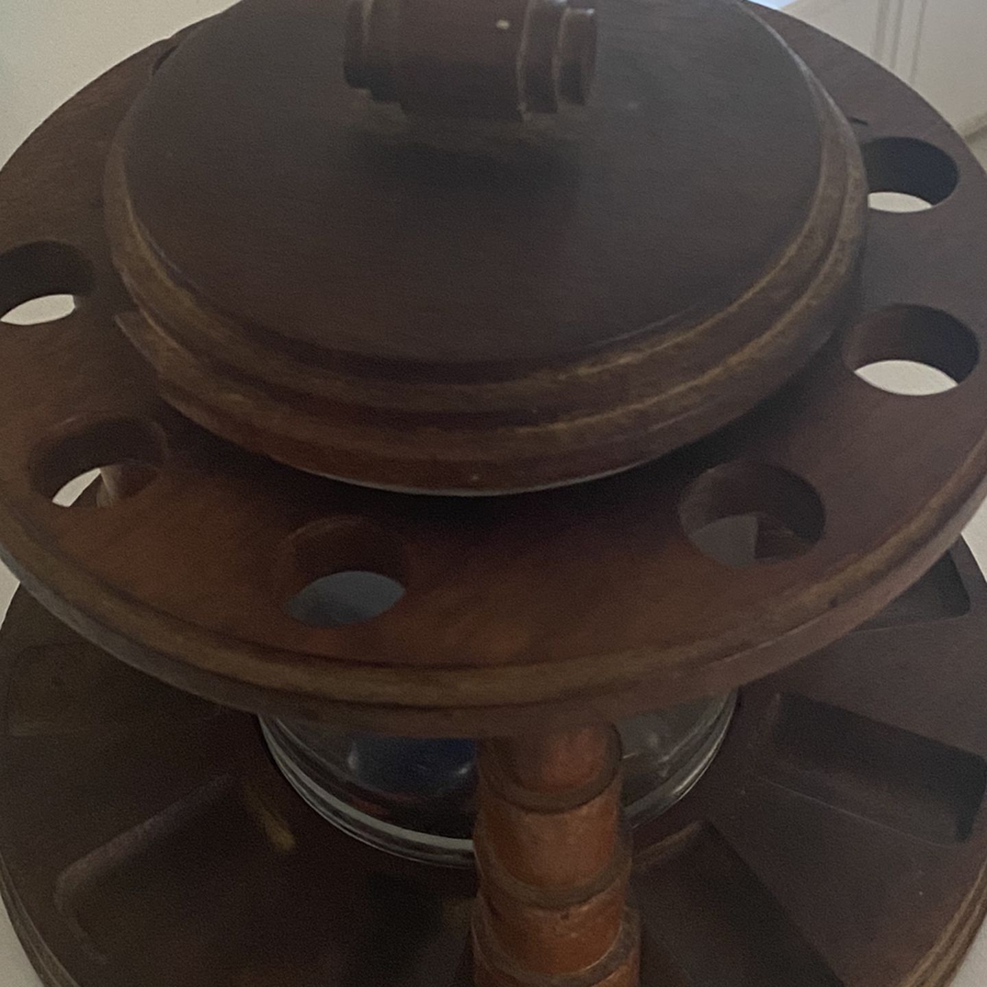 Antique Vtg TOBACCO PIPE RACK STAND GLASS HUMIDOR