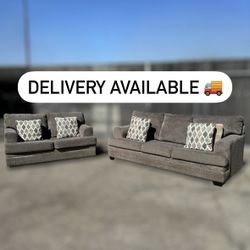 Like-New Ashley Furniture Gray/Slate Dorsten Couch SOFA SET - 🚚 DELIVERY AVAILABLE 
