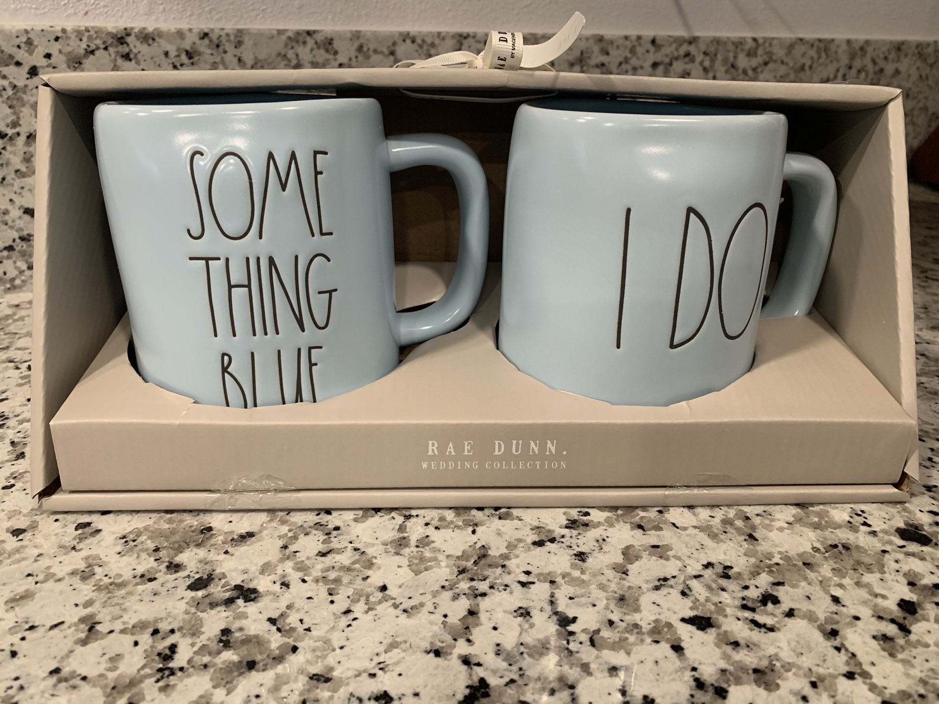 Rae Dunn Something Blue Mug/I Do Mug Set. Wedding Collection