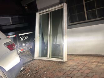 White Vinyl Sliding Glass Door