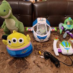 Disney Toy Story Buzz Lightyear Toys plushes & TV Plug In video game 