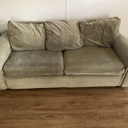 Comfy  Sage  Green Faux Suede Couch  6ft Long Free