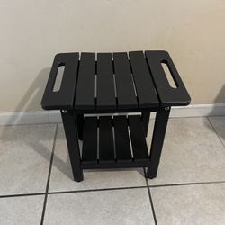 Black Shower Bench w/ Handles – Durable Bathroom Seat