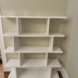 CB2 White Bookshelf