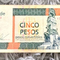 5 Pesos Convertibles 2012 Banco Central De Cuba Circulado