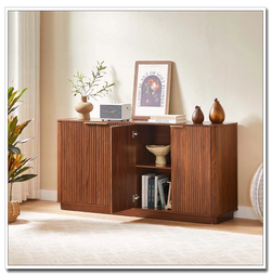 63" Vertical Stripe Buffet Cabinet Sideboard with storage