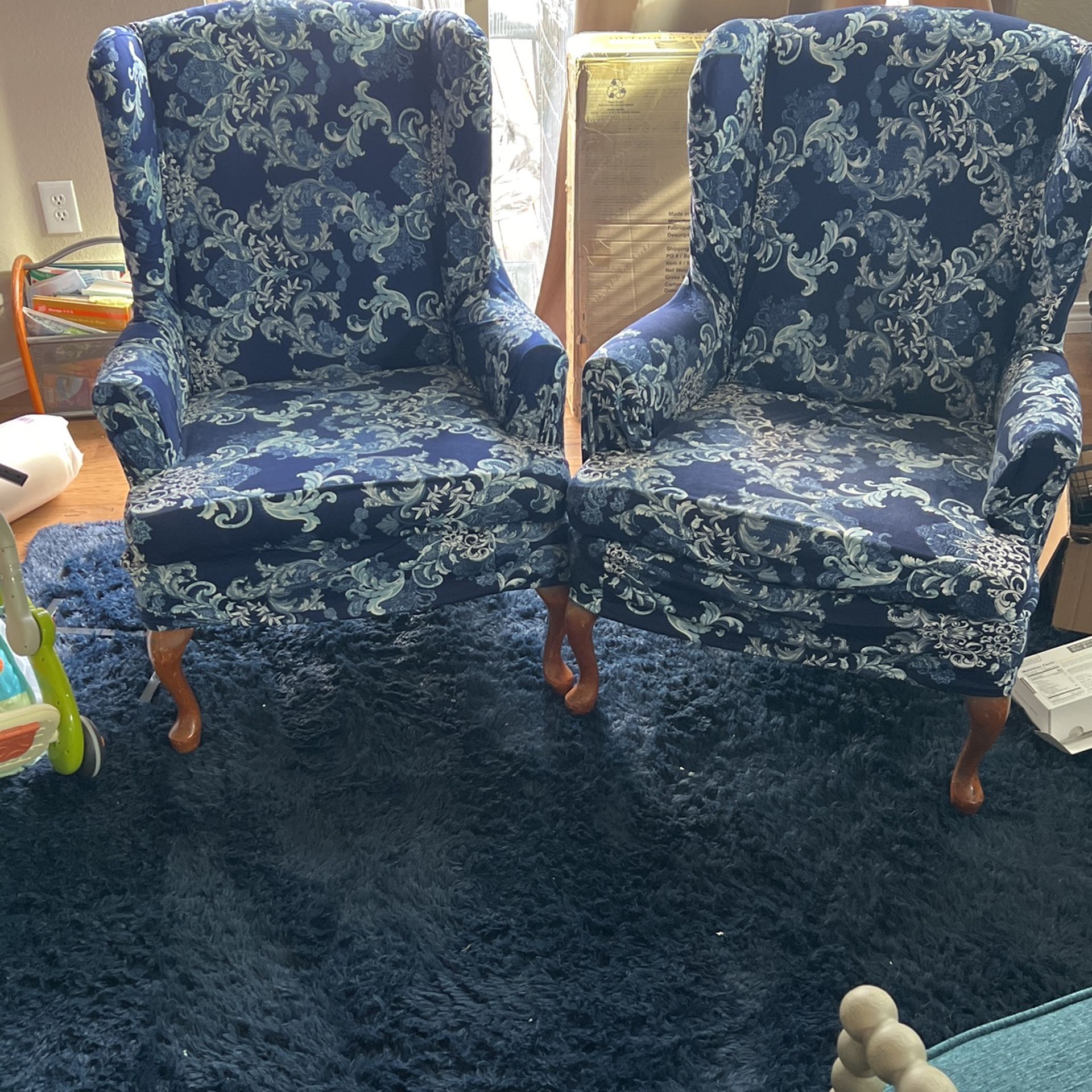 Wing Back Armchair Set