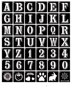 Plantillas de letras de 5 pulgadas, plantillas de símbolos de números para manualidades, 42 plantillas de alfabeto de plástico reutilizables para pint