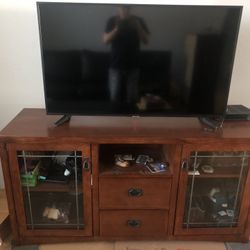 100% Wood -TV Table Stand With Drawers 