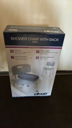 Shower chair with back color is grey