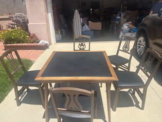 Wooden card table and chairs