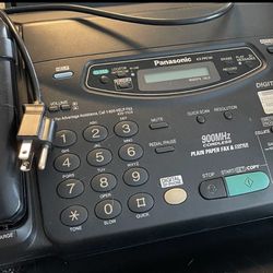 “Panasonic” Model: KX-FPC141 900Mhz. Cordless Phone, Plain Paper Fax And Copier, Caller ID, Quick Scan, Digital Messaging, Directory Program,. 