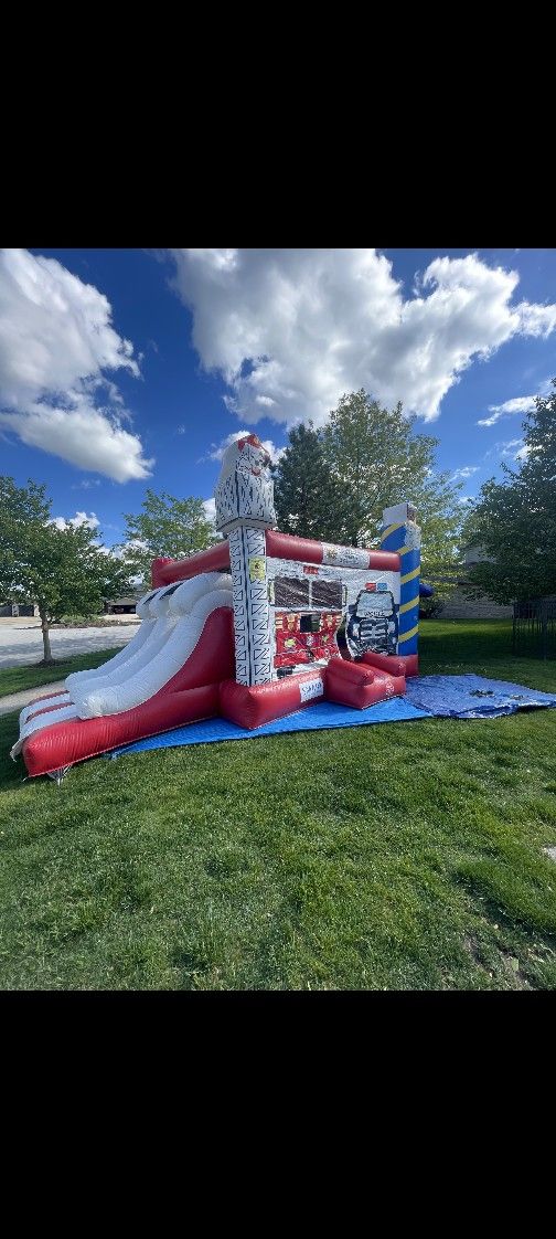 Fire/police Dog Bounce House Combo