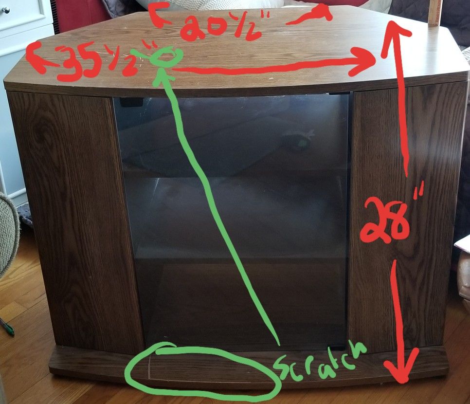 TV Stand with 3 shelves and 2 side compartments