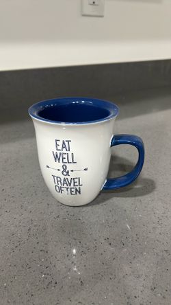 various blue mugs