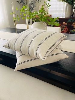 Thresold cream stripe pillows-new