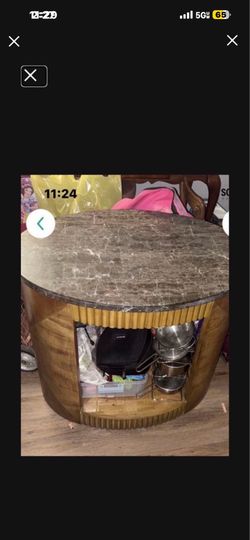 Beautiful Wood Coffee Table, With Bevel Glass