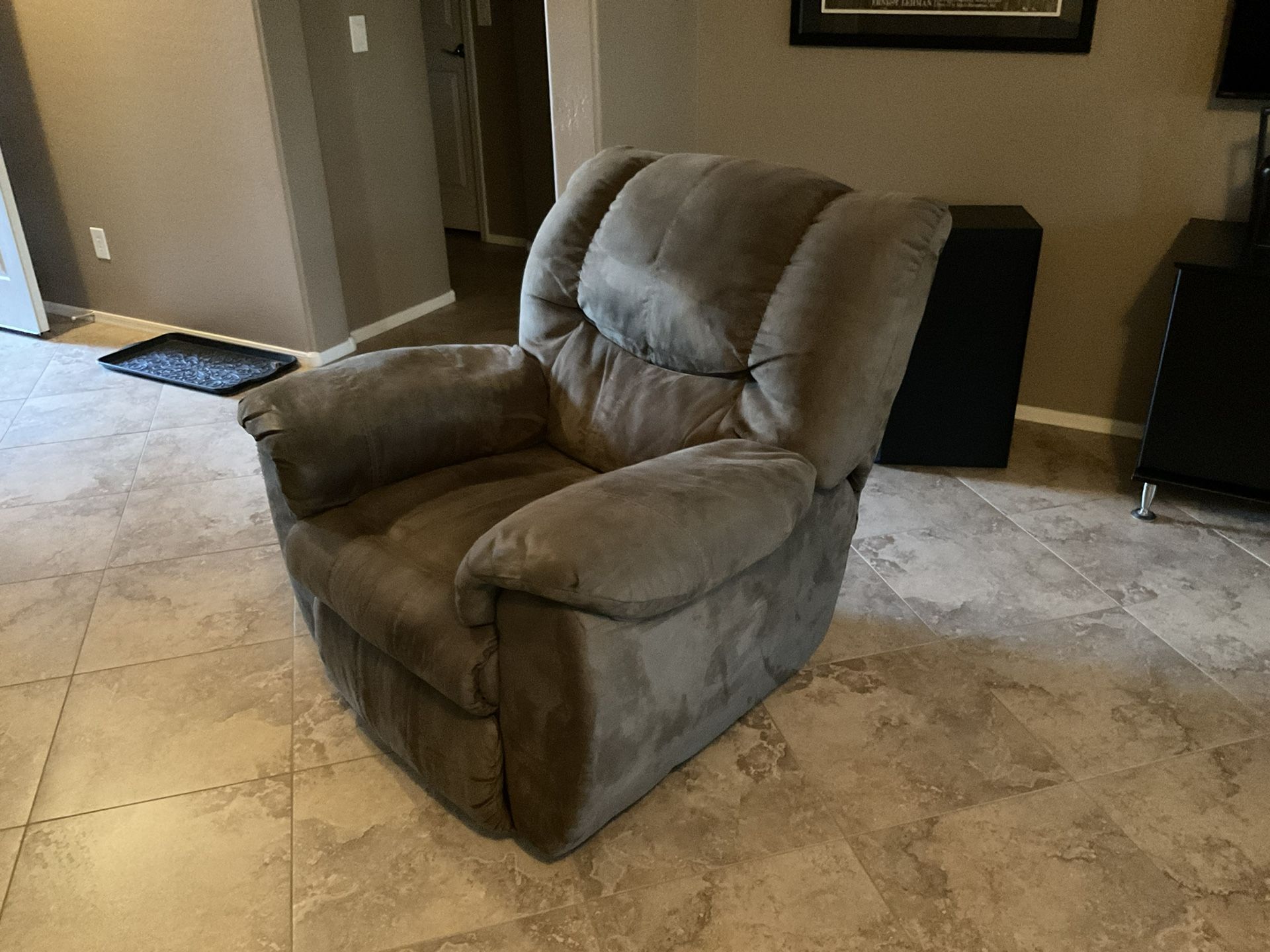 La-Z-Boy Plush Suede Leather Recliner