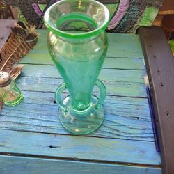 Radioactive 'Vaseline' Glass Vase Black Light Reactive 