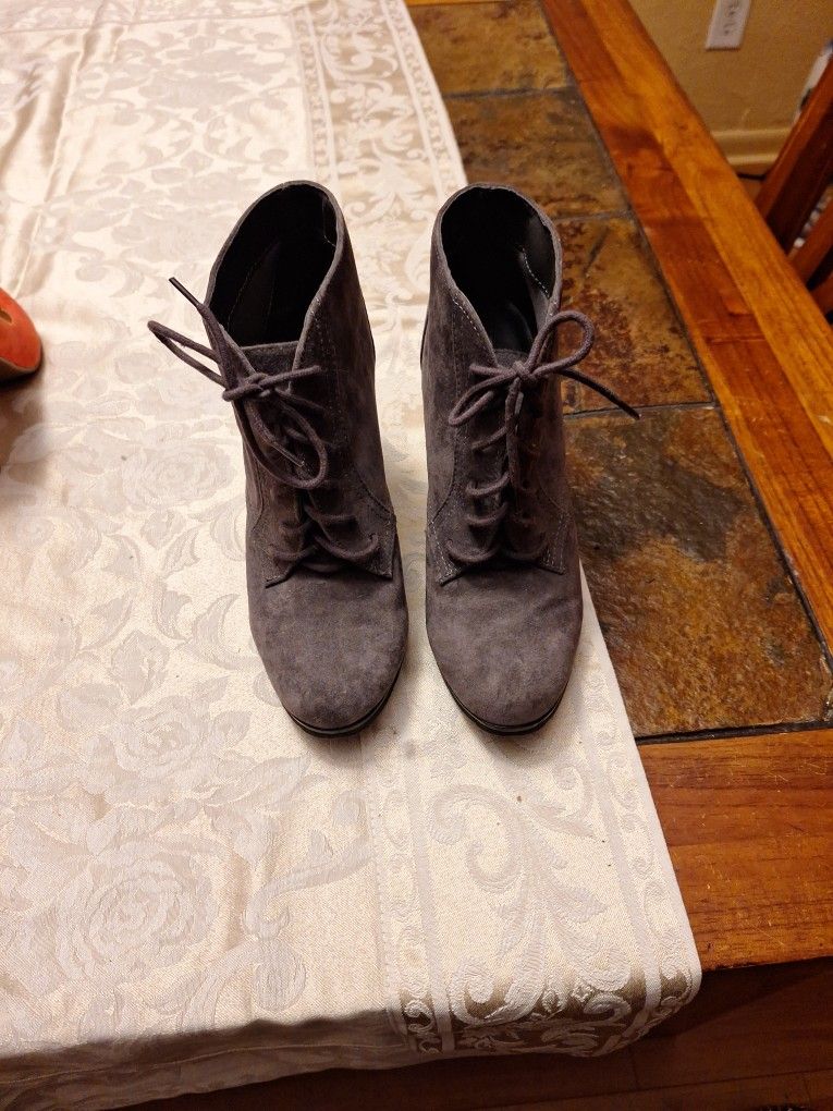 Grey Suede Ankle Boots