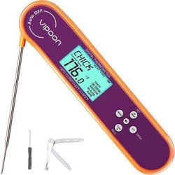 new Digital Meat Thermometer,Instant Read Cooking Food Kitchen Thermometer with Tri-color Indicator, Alarm Voice Prompts Backlight for Candy,Oil Deep 