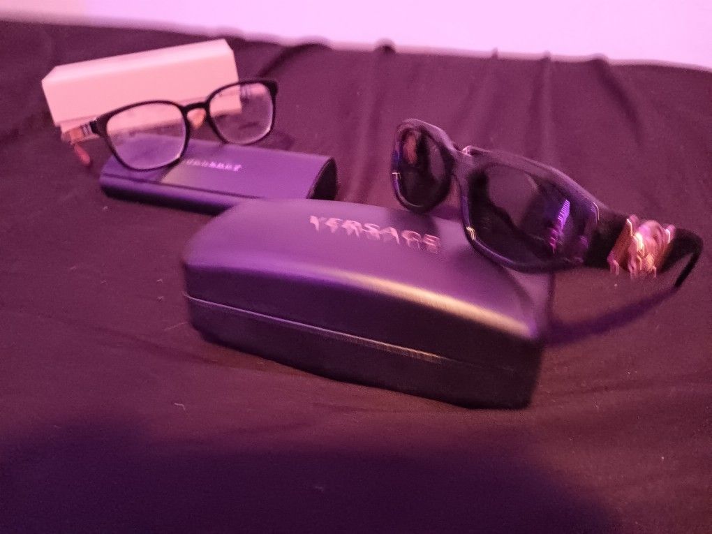 New Versace Glasses W Case, New Burberry Glasses W/box And Case,