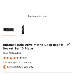 Duralast socket set