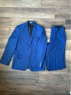 Calvin Klein Boys Size 16 Blue 2 Piece Formal Blazer Suit Jacket Classic XL