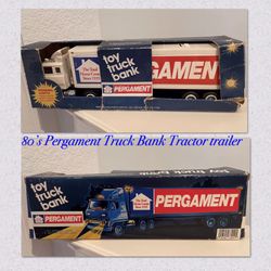 Vintage 80’s Pergament Truck Bank Tractor Trailer
