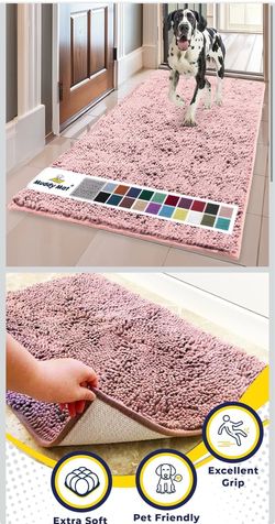 Muddy Mat® | Super Water Absorbent Door Mat Indoor, Microfiber Quick Dry Chenille Entryway Rug, Slip Resistant Front Door Mat, Indoor Mats for Entrywa