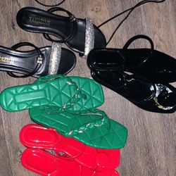 Brand New T-Shaped pinch toe flat sandals Women 