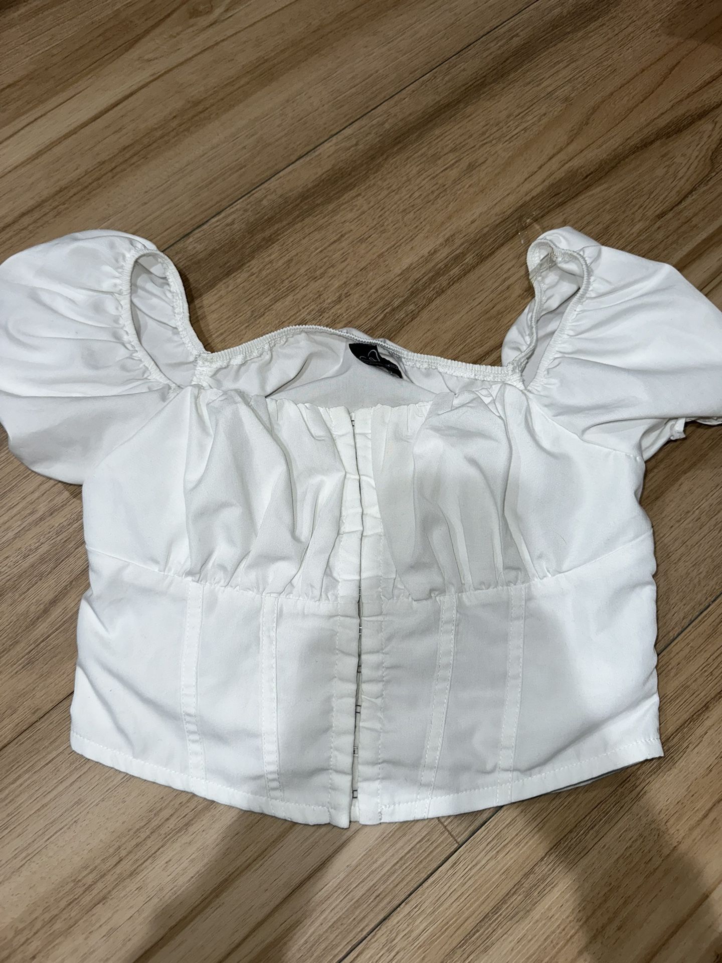 Windsor S White Corset Crop Top