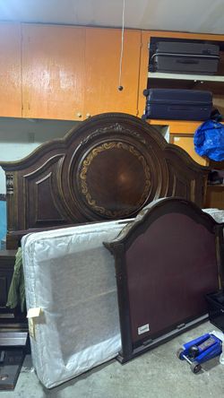 Cal king Dark brown sturdy bed frame NEED GONE ASAP