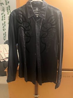 Helix Black Button-Up Long Sleeve Shirt