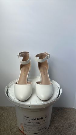 White Chunky High Heels