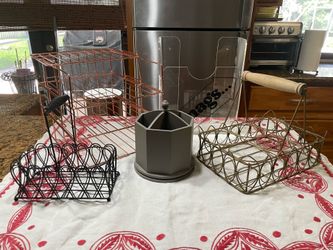 Lot/set of 5 cool items included ! great office, storage pieces, could do seperate, price better as a lot