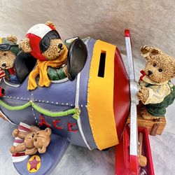 Vintage Teddy Bear Airplane