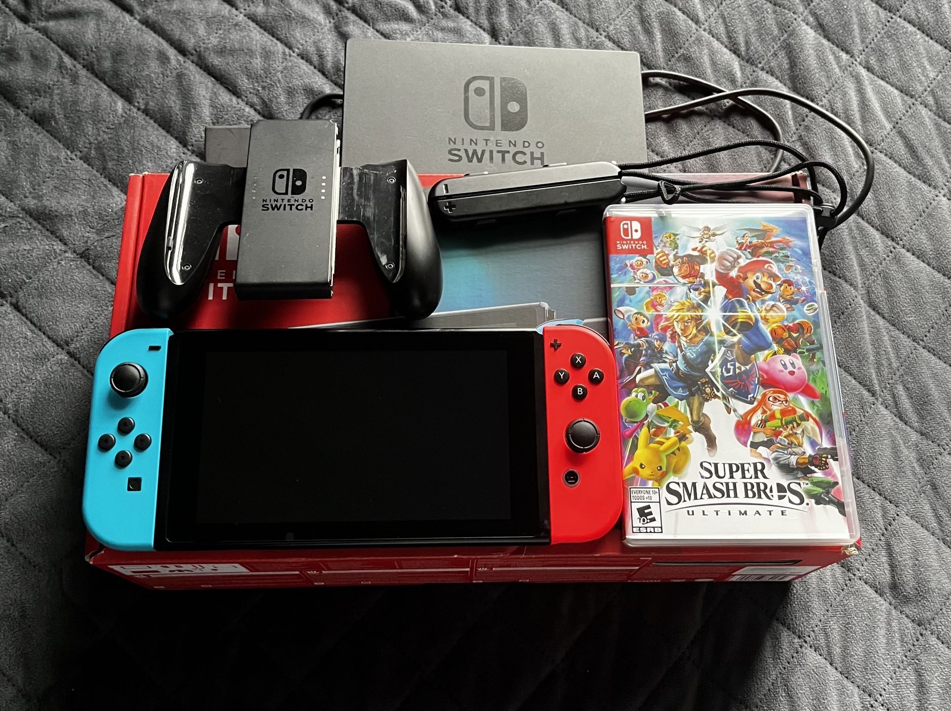Nintendo Switch With Super Smash Bro Game Included