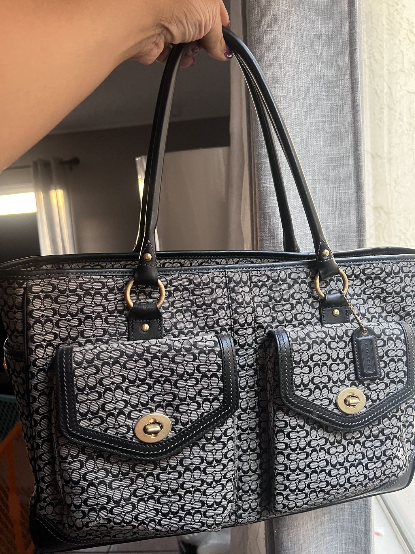 Coach Signature Black Mini C Excellent Condition